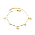 Plane + White Stone Bracelet | 18K Gold | Size 17+3 cm