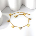 Elephants & Diamond Charm Anklet | 18K Gold