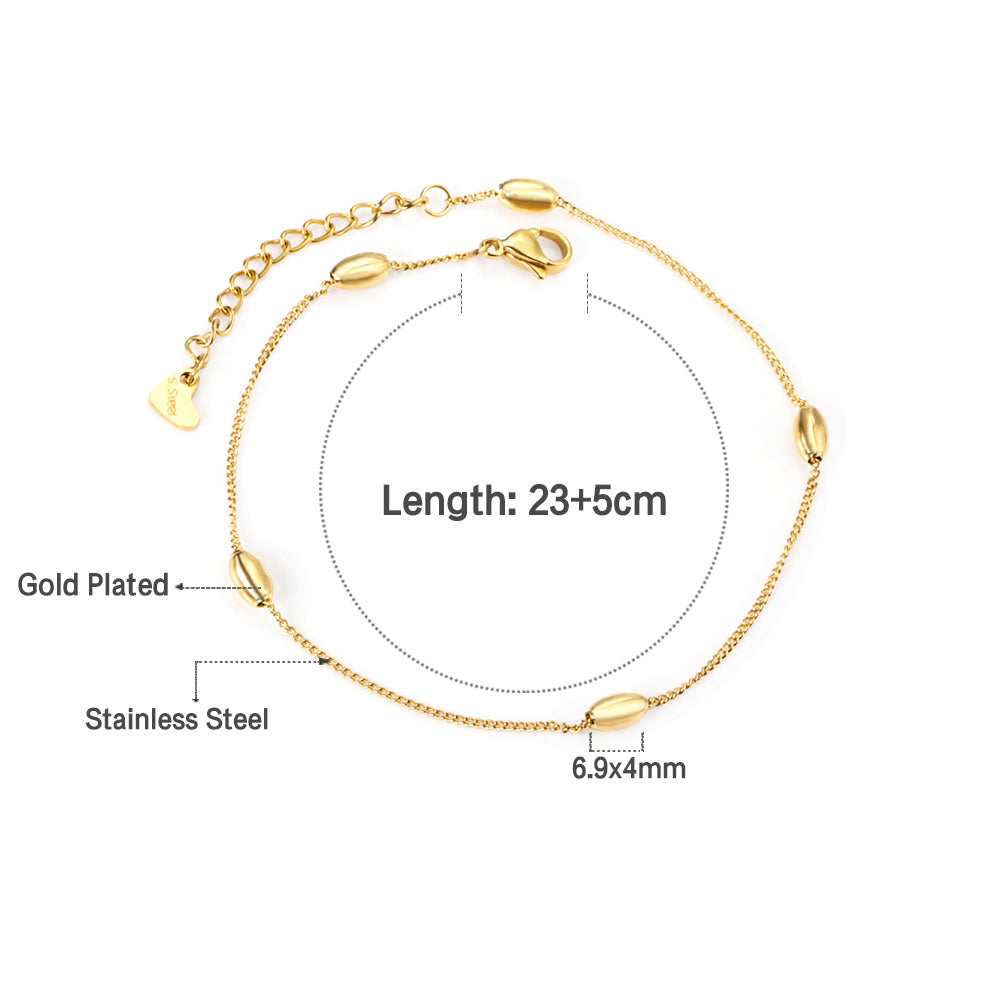Cowrie Shell BeadAnklet | 18K Gold
