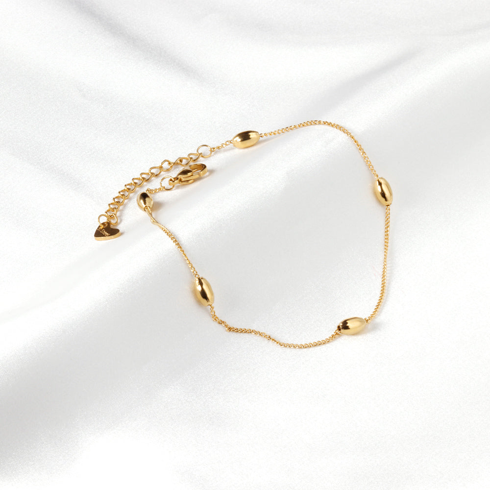 Cowrie Shell BeadAnklet | 18K Gold