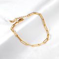 Paperclip Design Anklet | 18K Gold