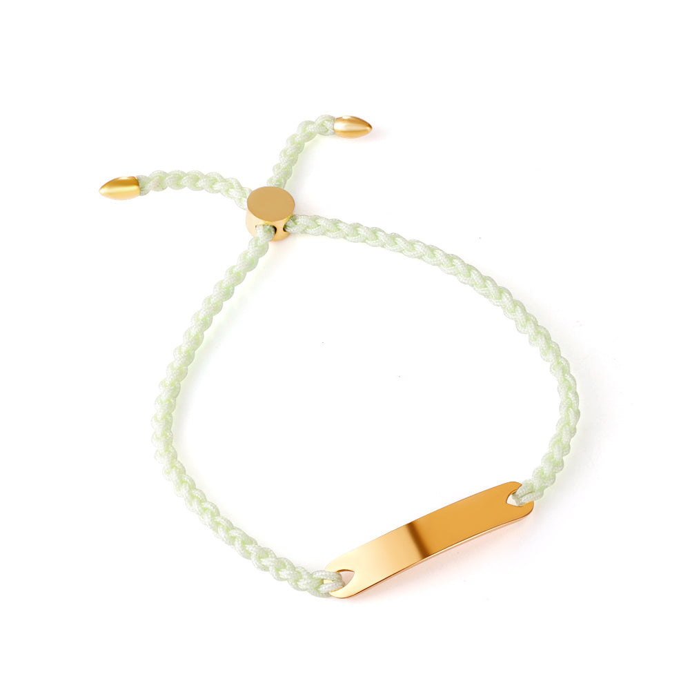 String Plate Bracelet | 18K Gold | Size 28cm