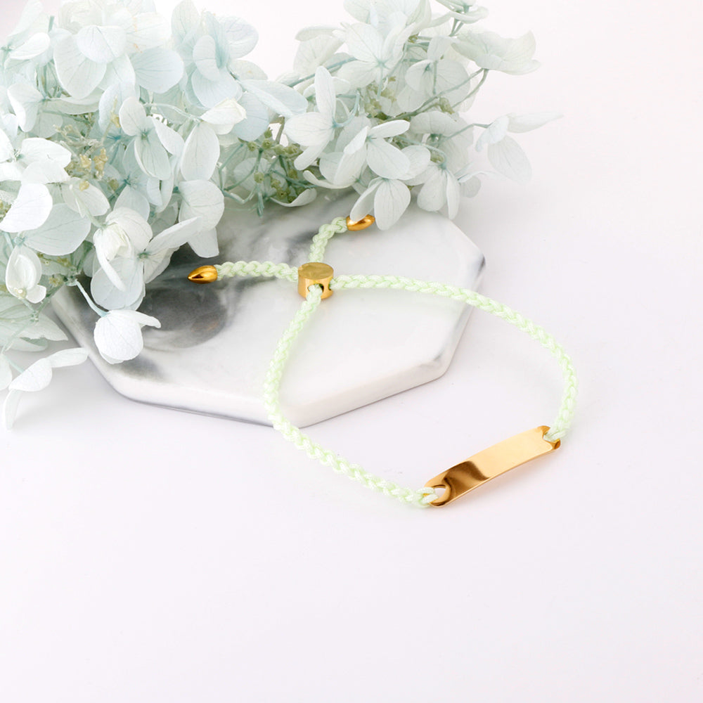 String Plate Bracelet | 18K Gold | Size 28cm