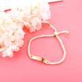 String Plate Bracelet | 18K Gold | Size 28cm