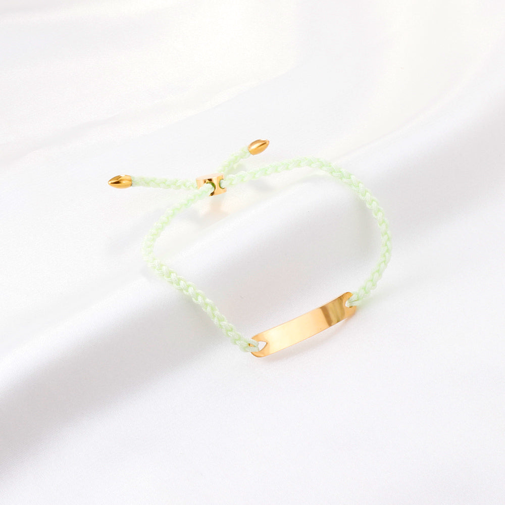 String Plate Bracelet | 18K Gold | Size 28cm