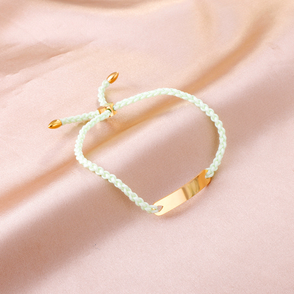 String Plate Bracelet | 18K Gold | Size 28cm