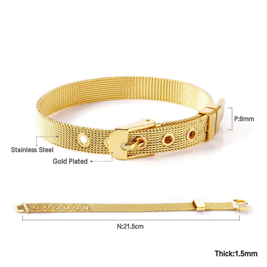Watch Belt Mesh Bracelet | 18K Gold