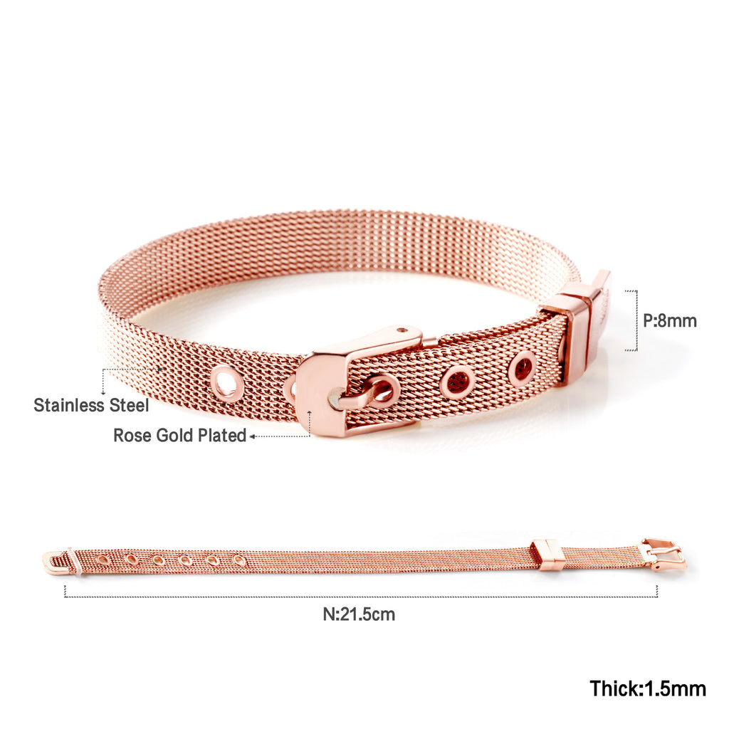 Watch Belt Mesh Bracelet | 18K Rose Gold