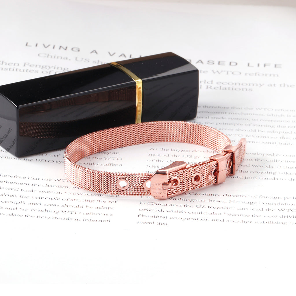Watch Belt Mesh Bracelet | 18K Rose Gold