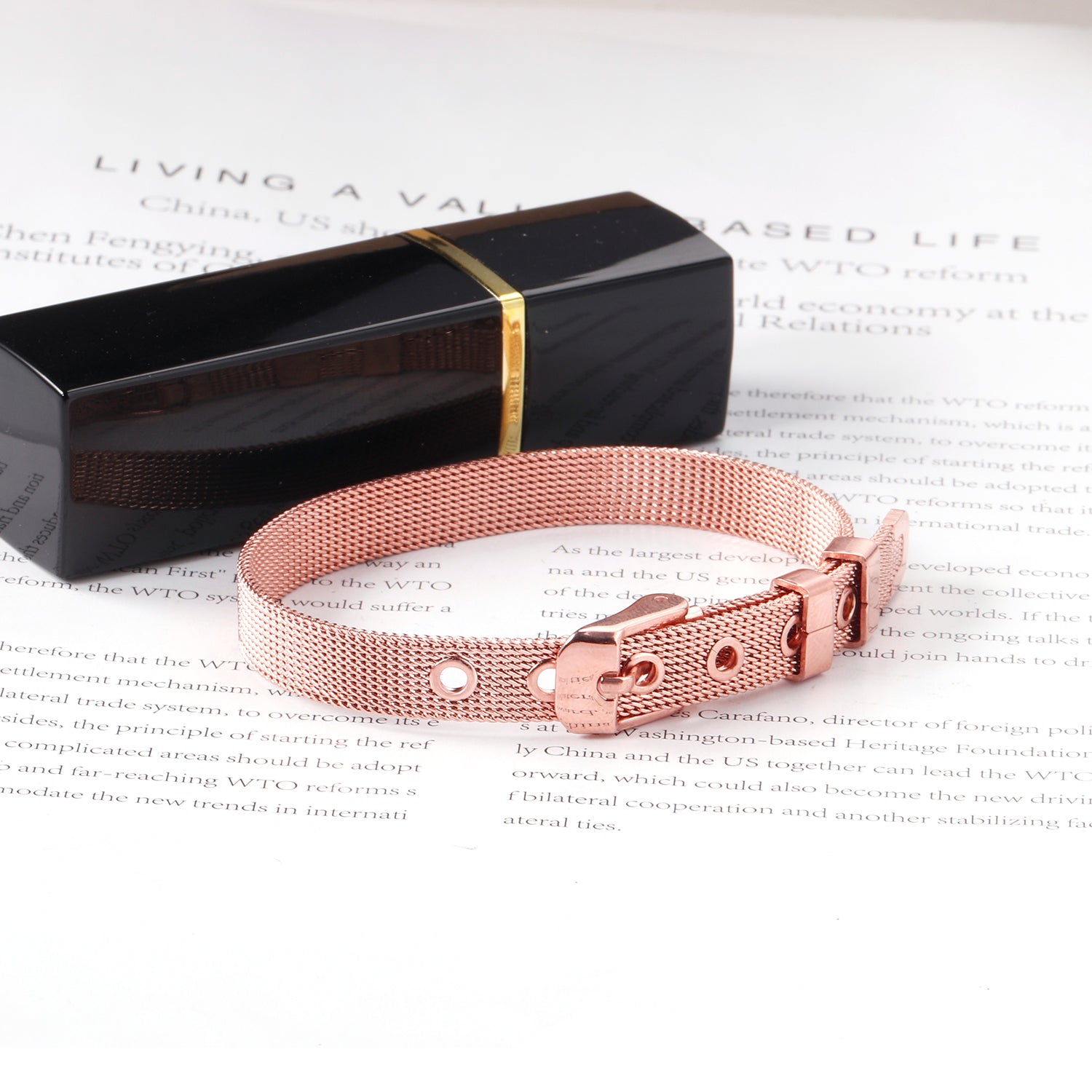 Watch Belt Mesh Bracelet | 18K Rose Gold
