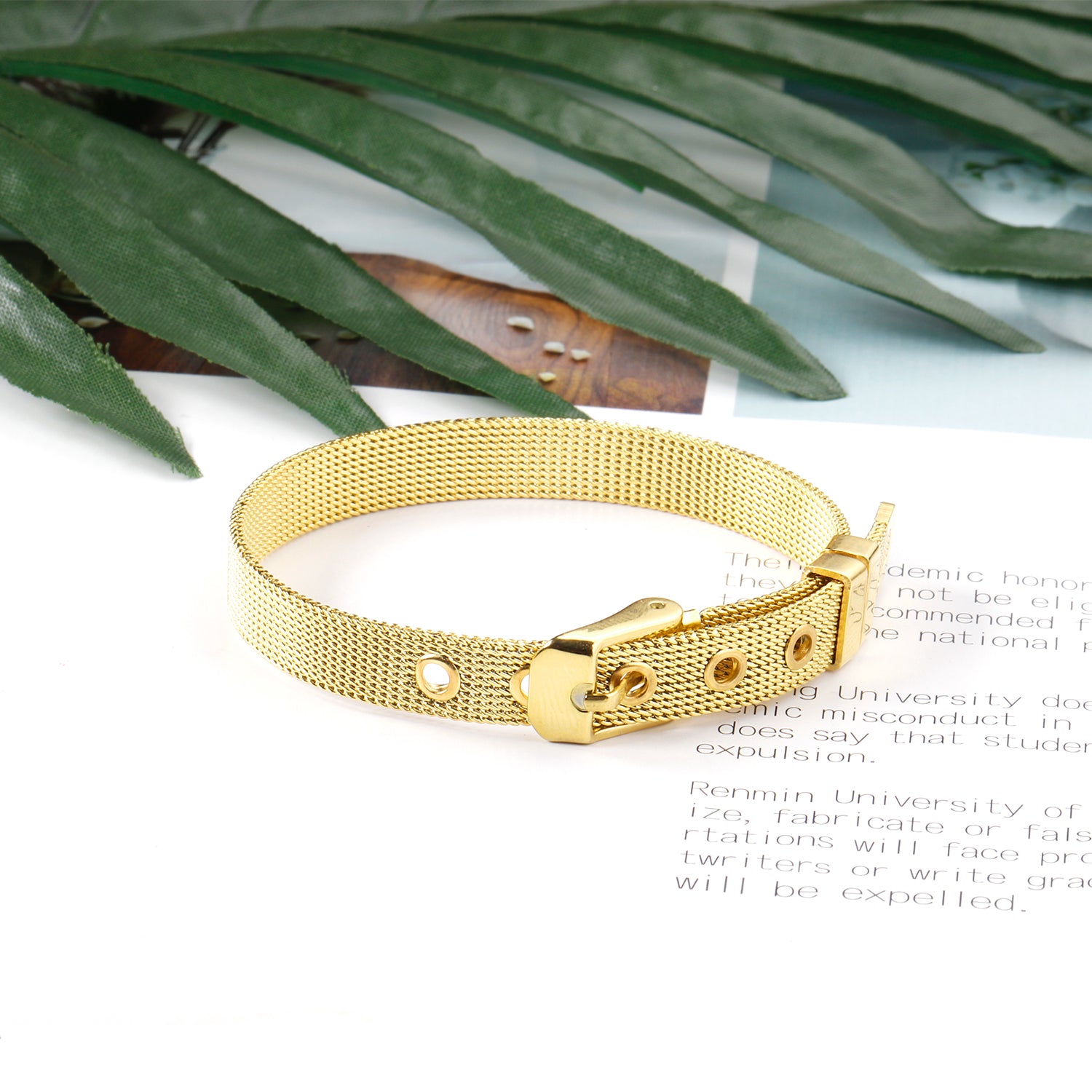 Watch Belt Mesh Bracelet | 18K Gold