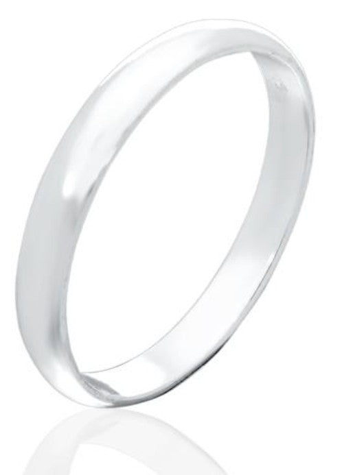 Sterling Silver Wedding Band | Size 6 - 10 | 3mm