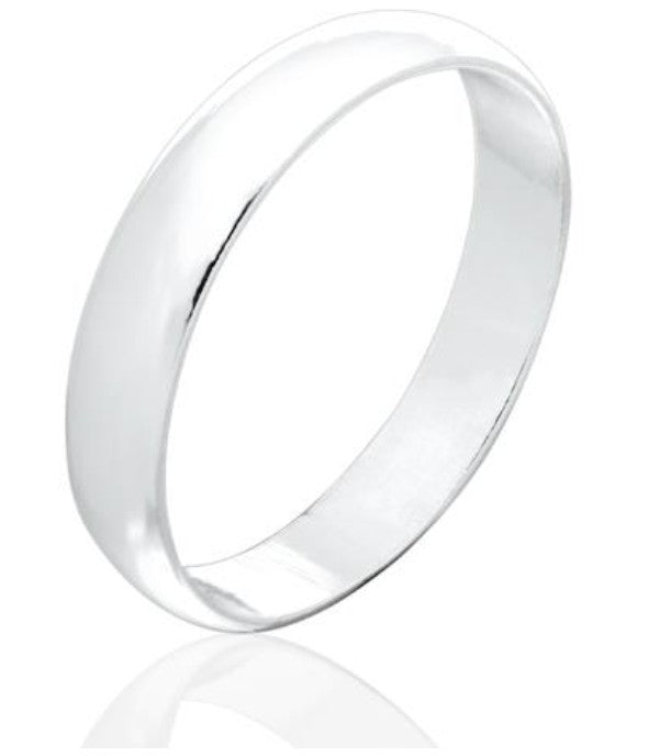 Sterling Silver Wedding Band | Size 6, 8, 10, 12 | 4mm