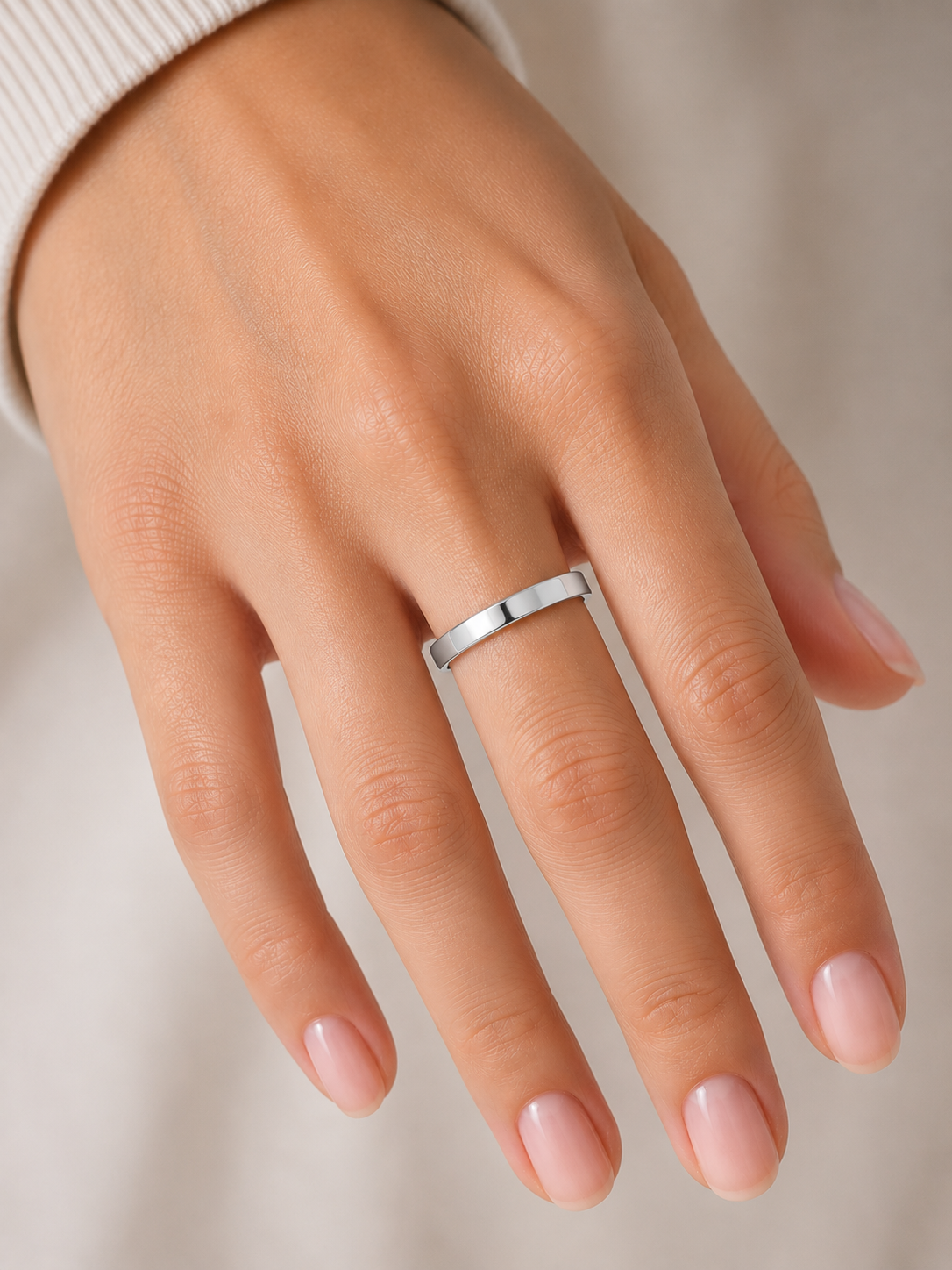 Sterling Silver Wedding Band | Size 5-9 | 3mm Flat