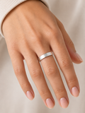 Sterling Silver Wedding Band | Size 7- 11 | 4mm Flat
