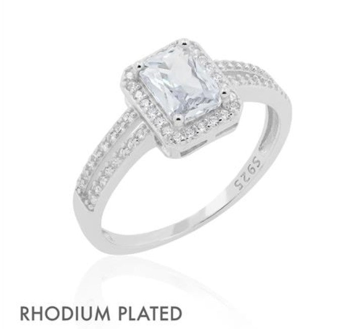 Sterling Silver Micro CZ Stone Ring | Sizes 6 - 10