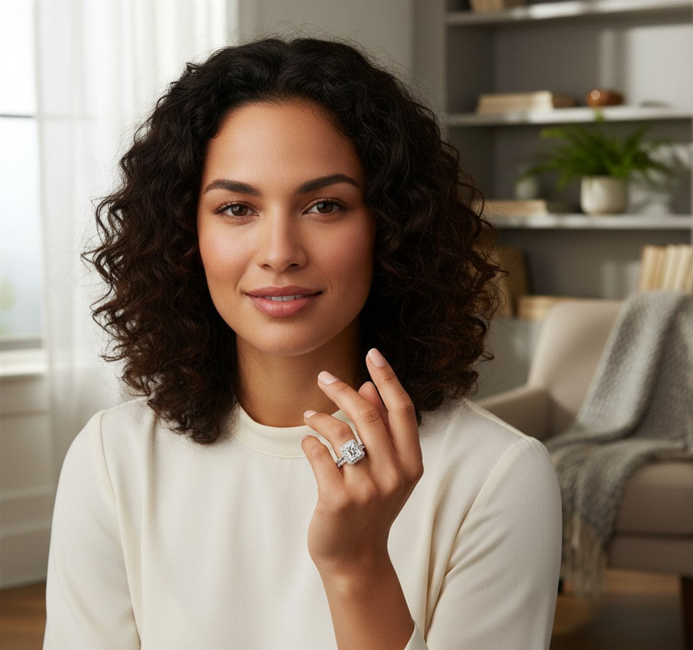 Sterling Silver Micro CZ Stone Ring | Sizes 6 - 10