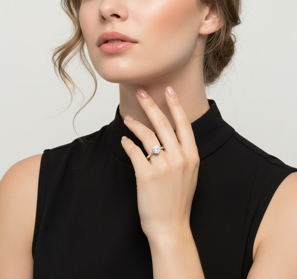 Sterling Silver Micro CZ Stone Ring | Sizes 6 - 10
