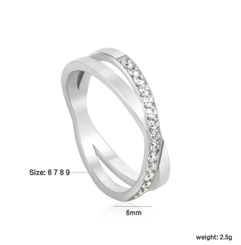 Double Layer Ring | Stainless Steel | Size #9 Color: Steel