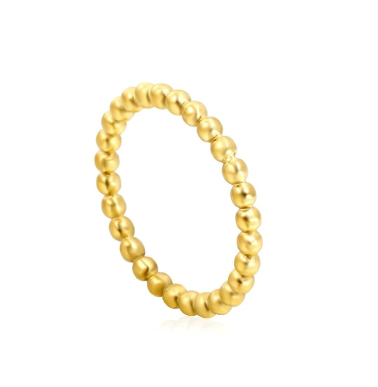 Simple Round Bead Bone Ring | 18K Gold | Size #9