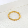 Simple Round Bead Bone Ring | 18K Gold | Size #9