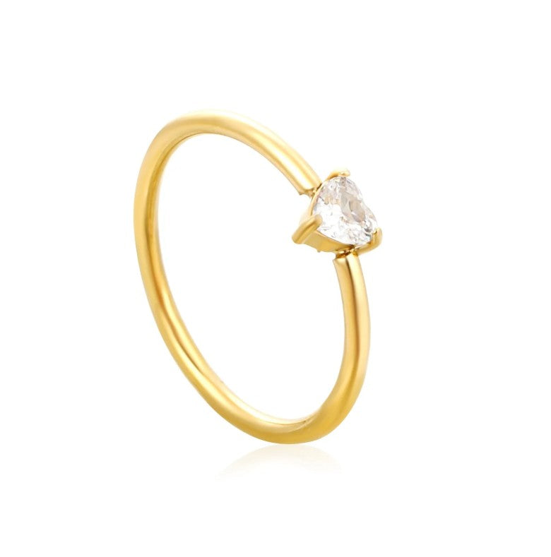 Gold Delicate CZ Open Rings | 18K Gold | Size #8