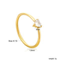 Gold Delicate CZ Open Rings | 18K Gold | Size #8