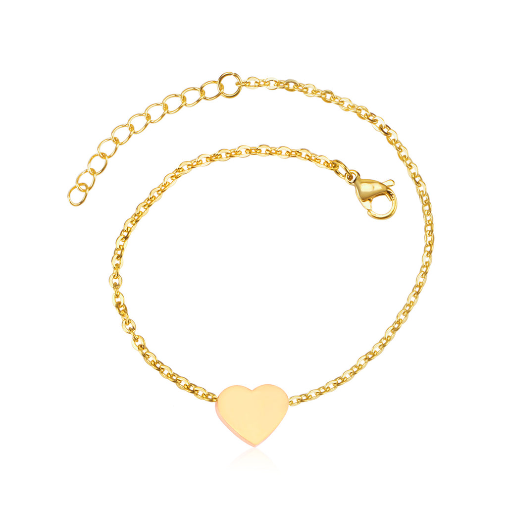 Heart Design Anklet | 18K Gold