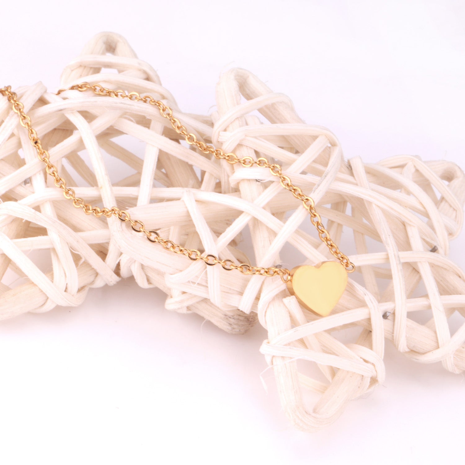 Heart Design Anklet | 18K Gold