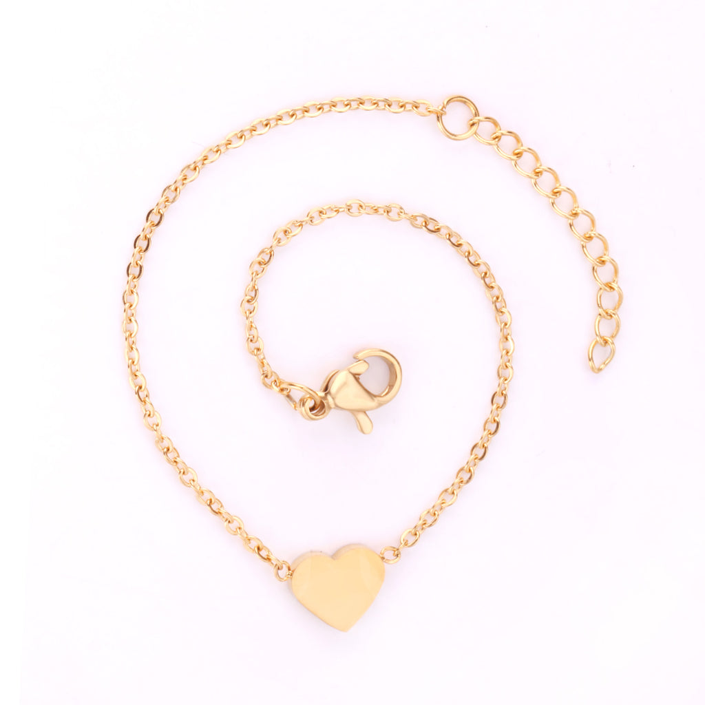 Heart Design Anklet | 18K Gold