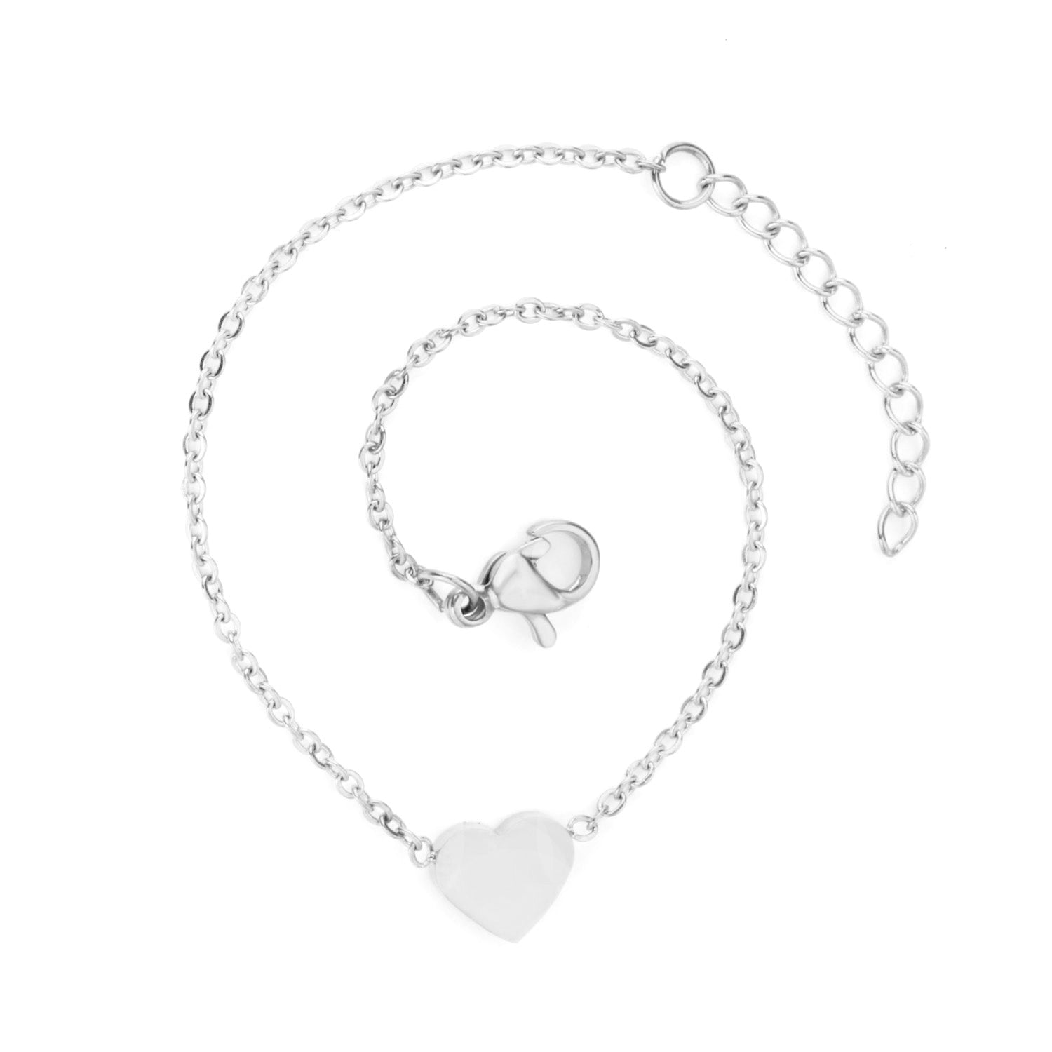 Heart Design Anklet | Stainless Steel