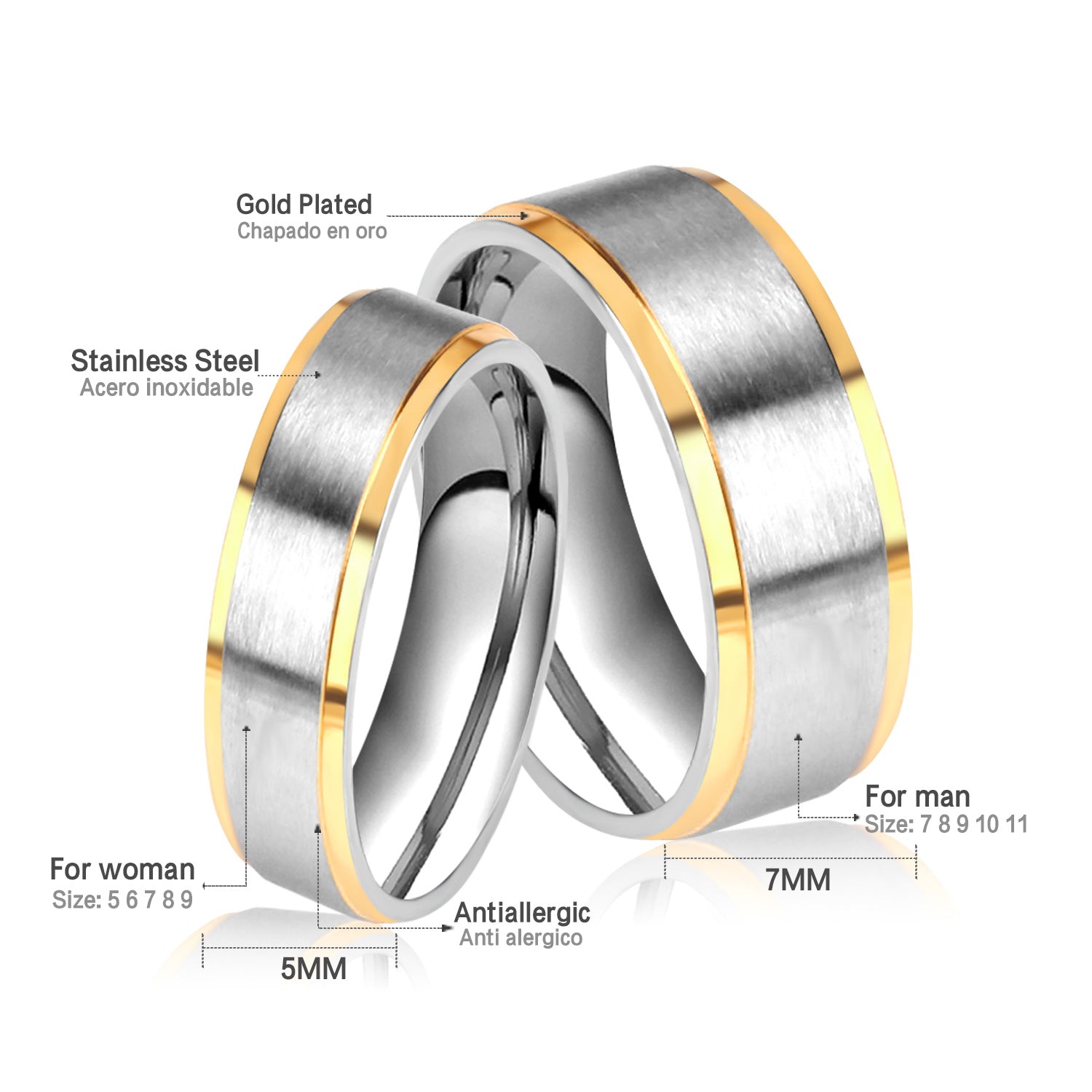 Couple Ring | Mixed Colors Women | Size #8