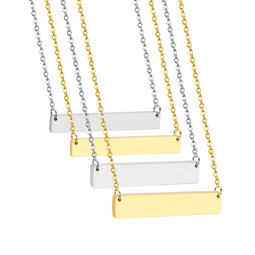 Rectangle pendant with chain | 18K Gold